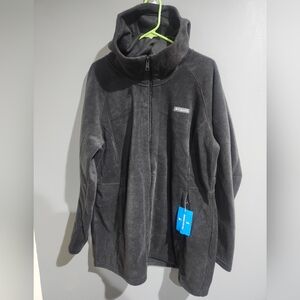 Columbia Benton Springs Black Long Fleece Jacket - Full-Zip Hoodie Size 2X New